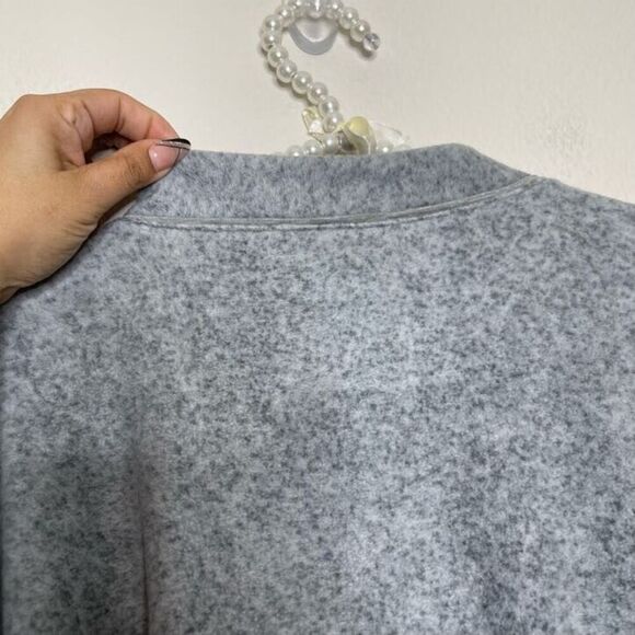 Eddie Bauer Sleepwear 2XL Robe Soft Fleece Gray Long Wrap Tie Pockets Womens - Picture 11 of 13